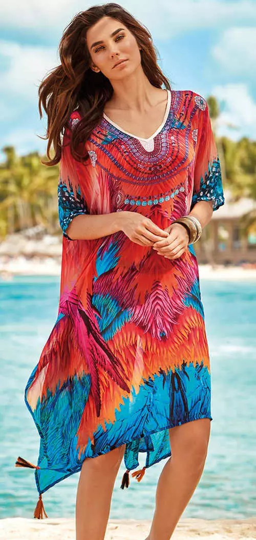 Viacfarebné plážové šaty cez plavky Iconique Fuego