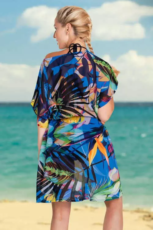 Farebné splývavé plážové šaty