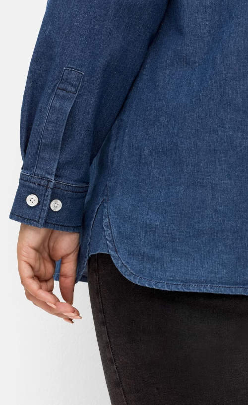 Dámska džínsová košeľa s dlhými rukávmi