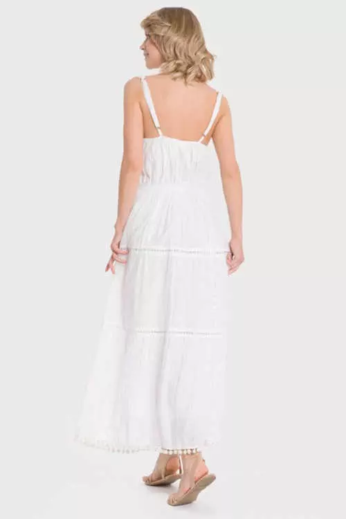 Biele dámske bavlnené plážové šaty
